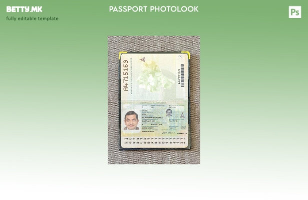 Модерен стил еквадорски пасош присутен шаблон за фото изглед 1